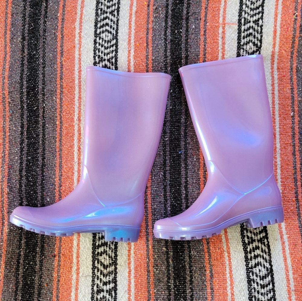 Purple Glitter Rainboots